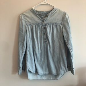 girls long sleeve denim looking shirt